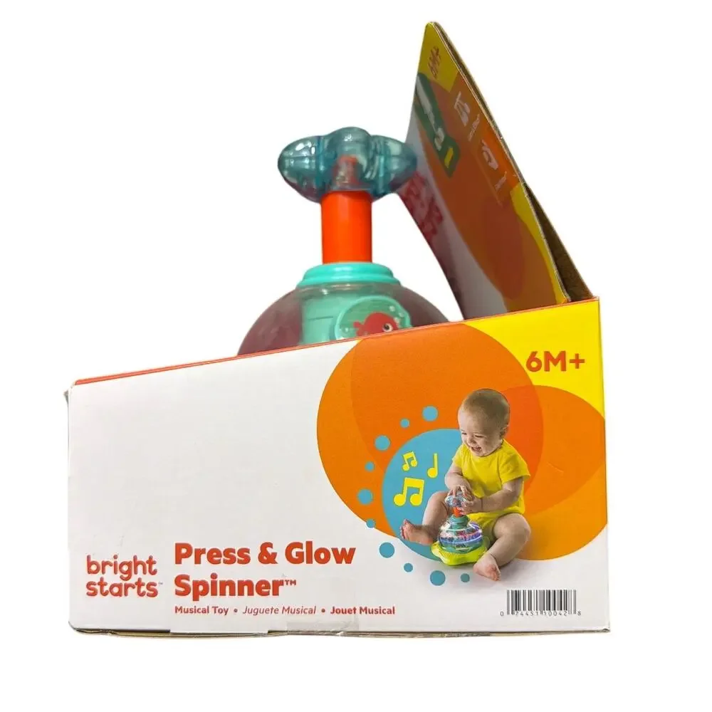 Bright Starts Press & Glow Spinner Musical Toy Brand New 6+Months